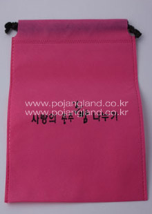 부직포복주머니 (핑크)-제작샘플