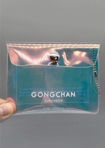 PVC 스냅버튼 홀로그램 미니파우치 인쇄주문제작 ( GONGCHAN )