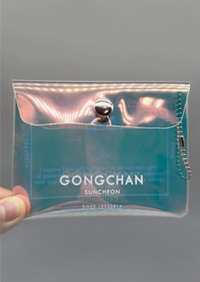 PVC 스냅버튼 홀로그램 미니파우치 인쇄주문제작 ( GONGCHAN )