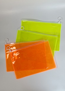 PVC 투명 형광 링고리 슬라이드 지퍼백