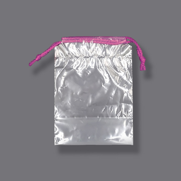 PE투명조리개(양줄) (끈-핑크)- 100장