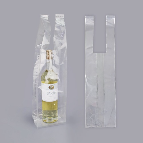 PE투명 와인박스,와인병 포장용 봉투-50장 [13*38.5(+18cm)]